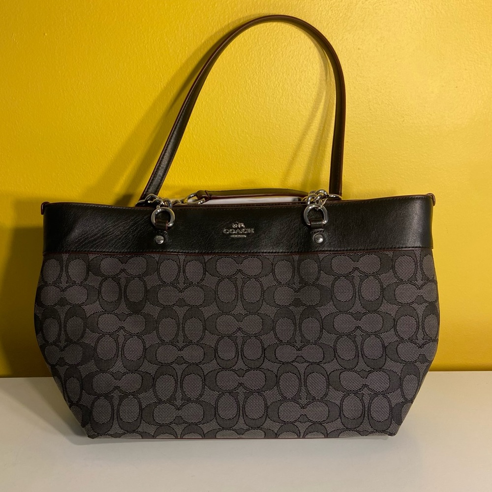 Black Vintage Coach Bag With Red Detailing Gem